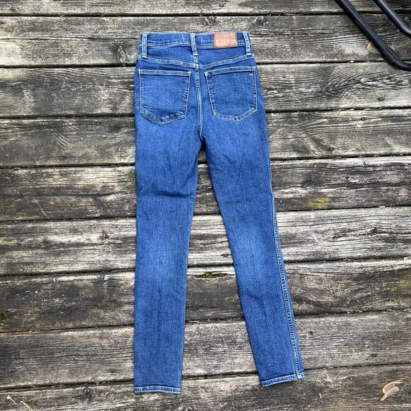 Madewell 10"‎ High-Rise Skinny Jeans Stretch Denim Size 24 Dark Wash - Picture 6 of 10